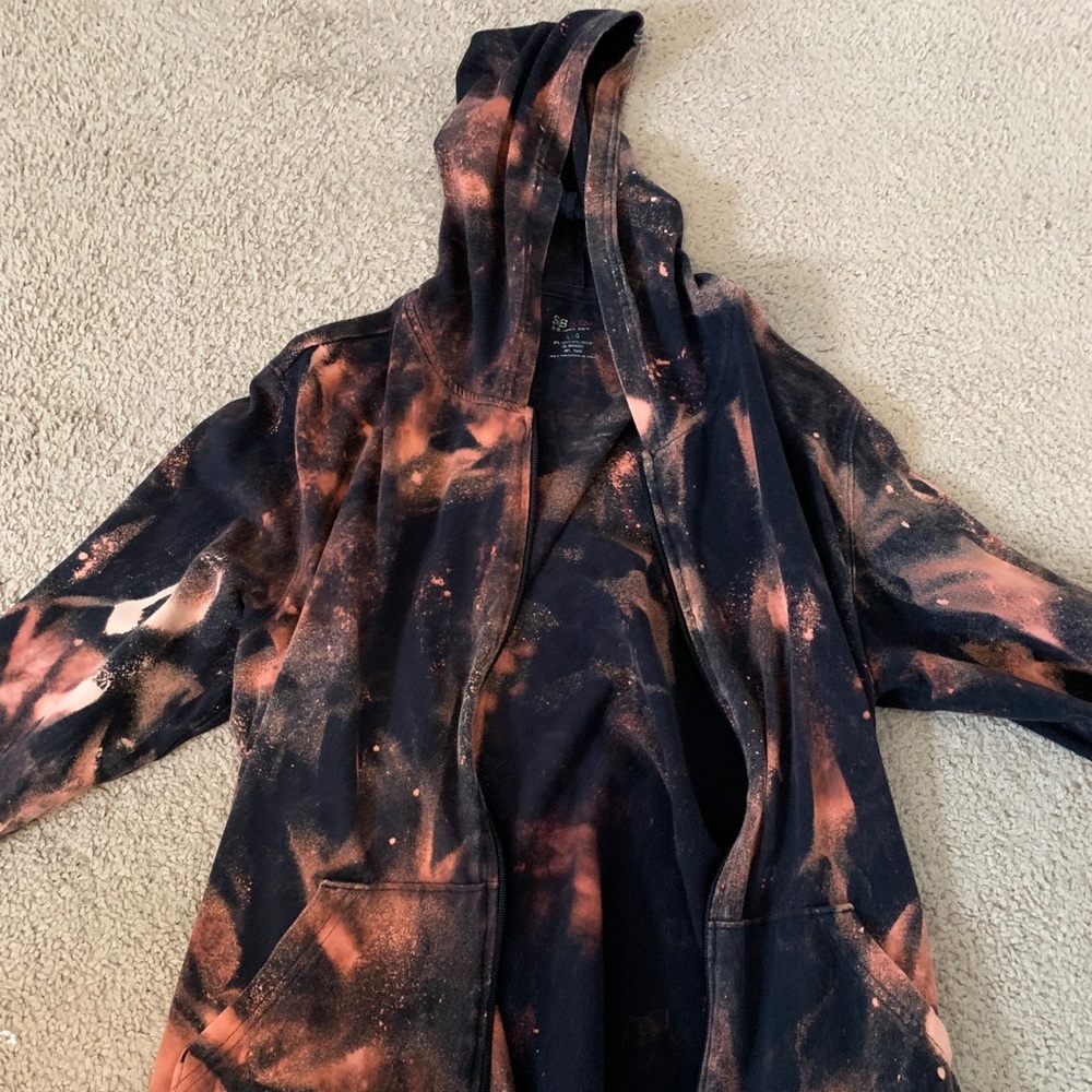 Bleached Black Zip-Up